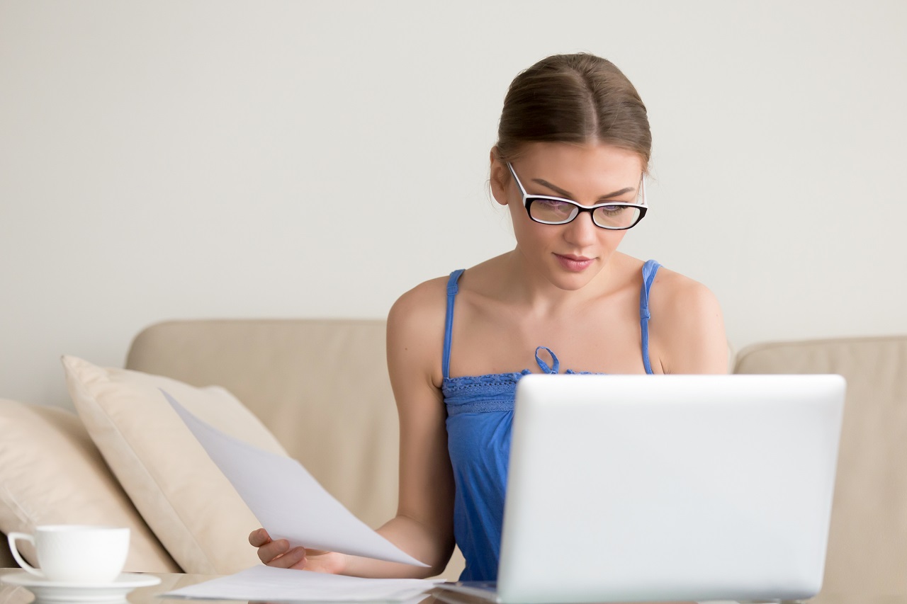 A mother on her laptop