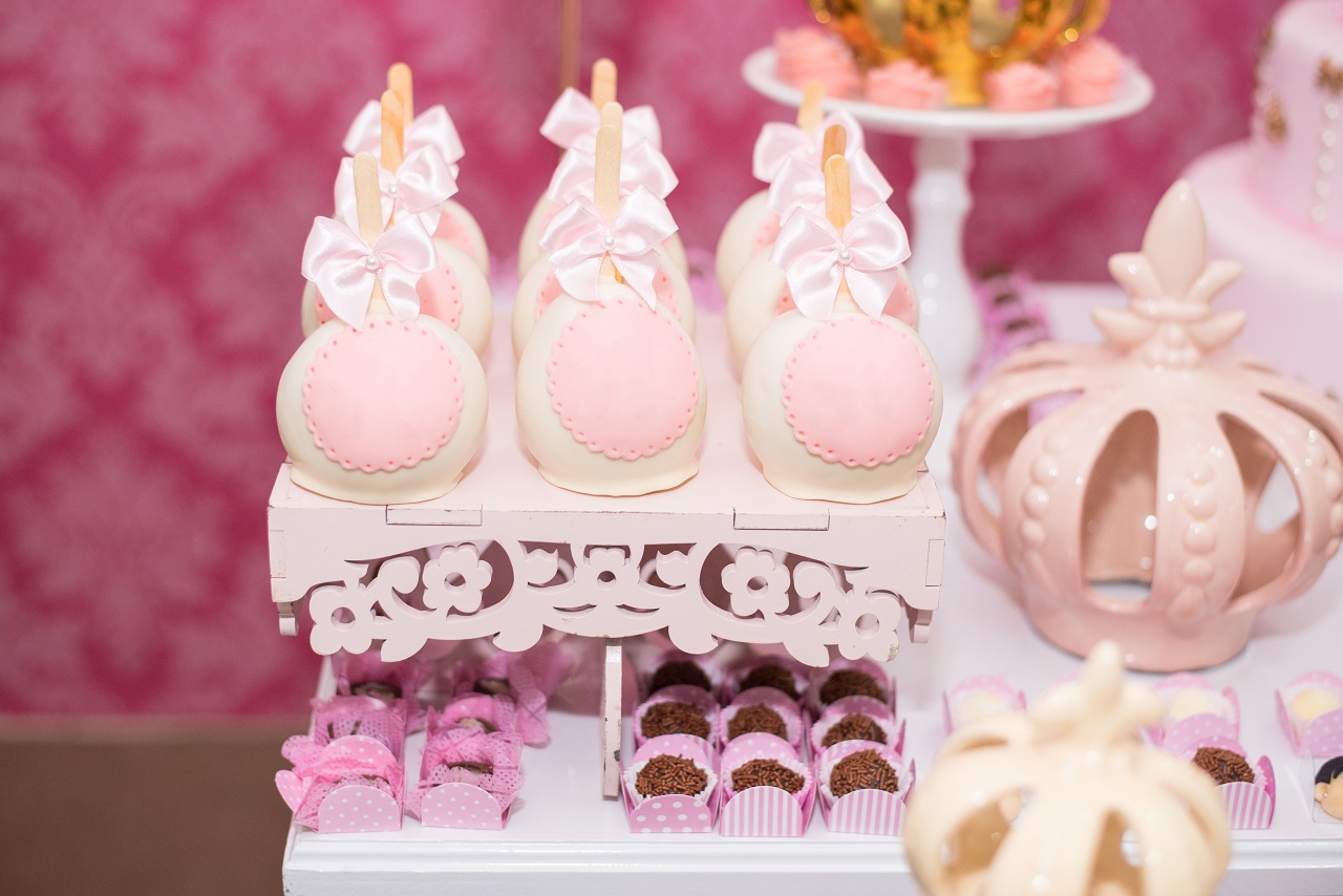 Close up of the buffet at a baby girl