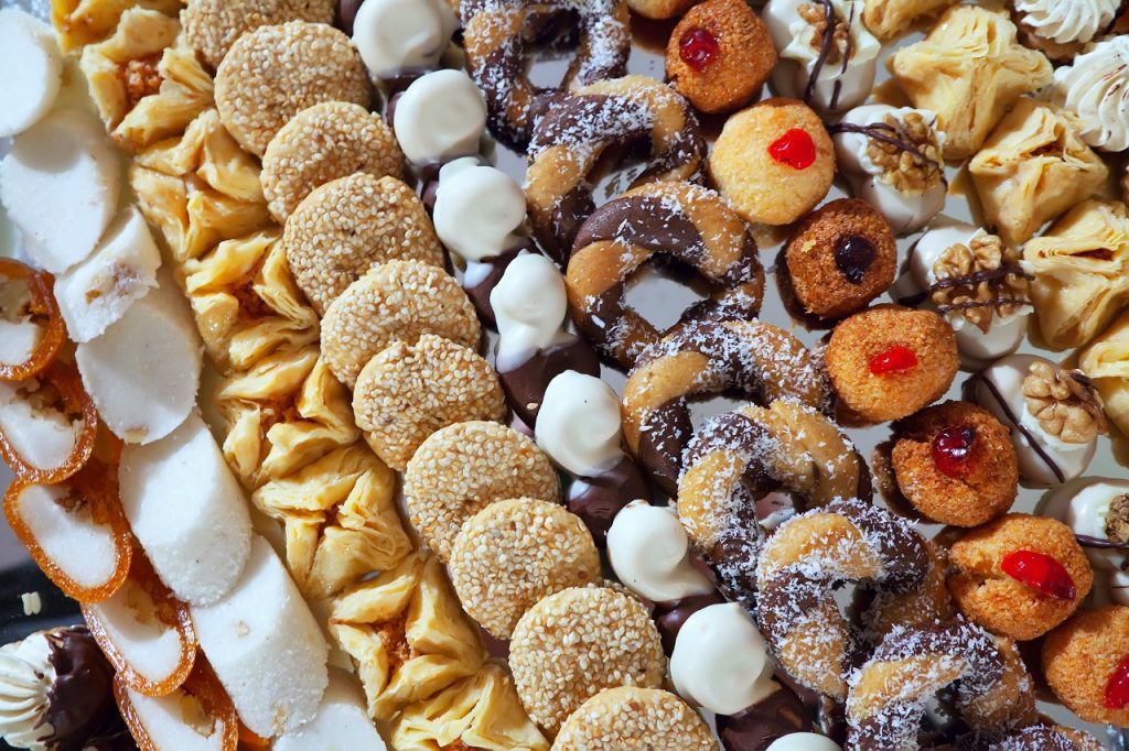 Food wall of cookies