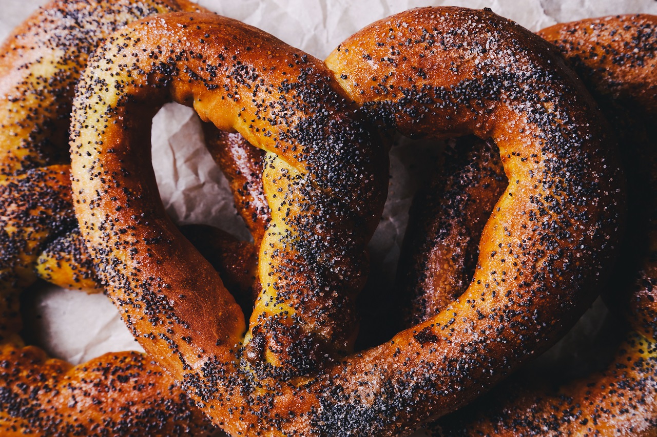 Food wall of pretzels