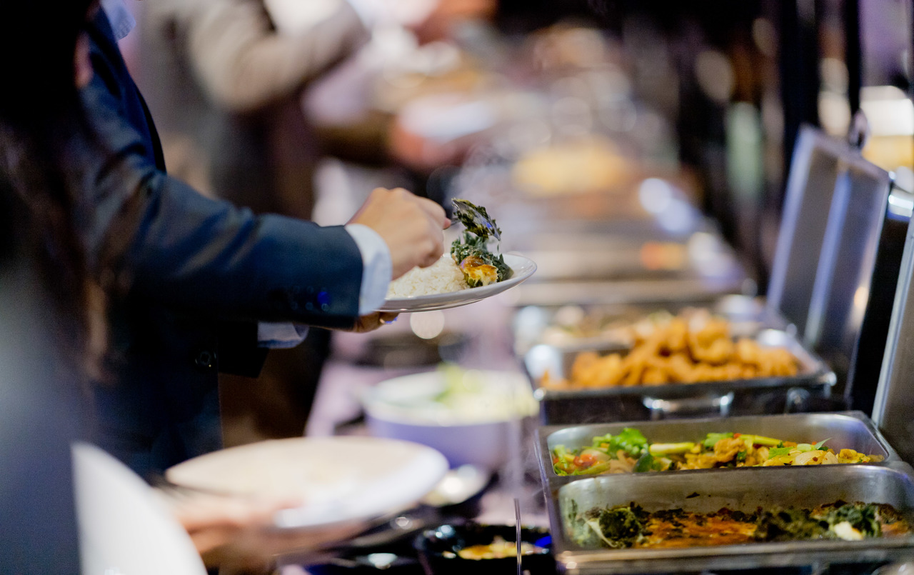 A catering set up in a debut