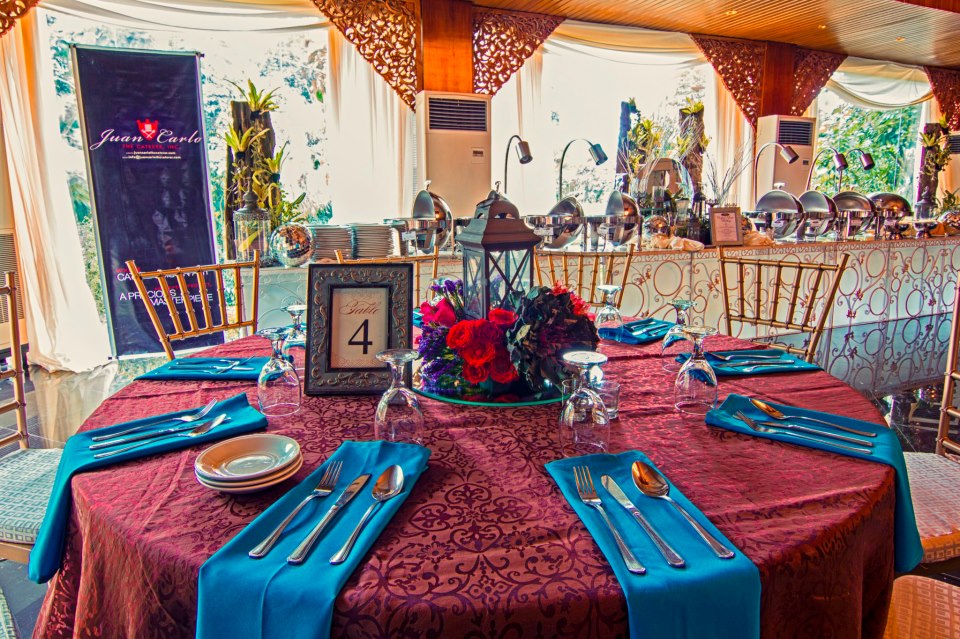 Tableware and set-up in a wedding destination venue in lipa