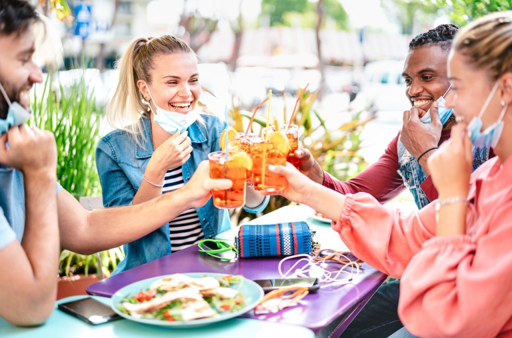 A group of friends enjoying a private dinner party